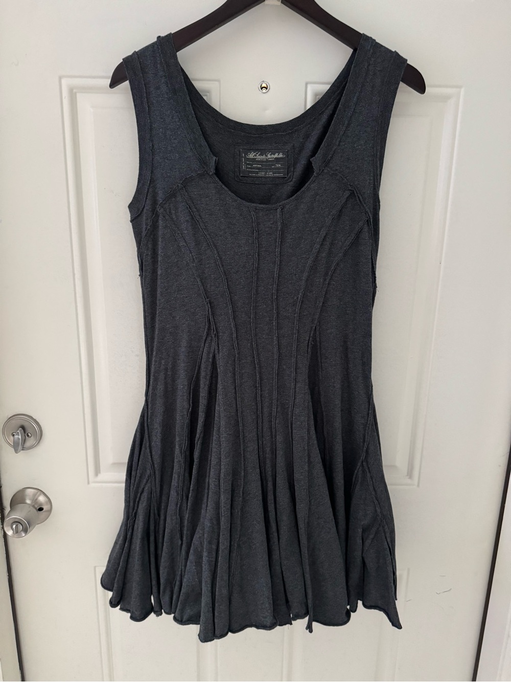 All Saints Charcoal Gray Sleeveless Mini Dress